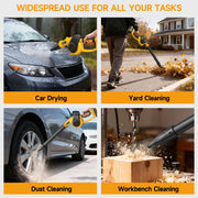 Hitofish Small Cordless Leaf Blower, 20V, 210 MPH Wind Speed, 3 Speed Modes, Includes 2 Batteries and Fast Charger, 3 Nozzles, Lightweight Handheld Yard Tool, HI-3617
