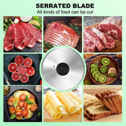 OSTBA Electric Deli Food Slicer with 6.7in Removable Stainless Steel Blade, Adjustable 0-15mm Thickness, 150W Motor, Silver SL517