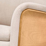 Better Homes & Gardens Juliet Tall Back Office Chair, Cream, Light Honey Finish, Wooden Frame, Adjustable Height, BH3436211066129