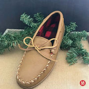 Minnetonka Genuine Moosehide Moccasin Loafers with Fleece Lining, Natural Moose, Size 13 M
