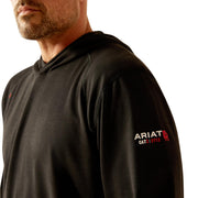 Ariat Men's Basis Southwest Fleece Pullover Sweater, 1/4 Zip, Standing Collar, Black, Long Sleeve, 100% Polyester, 3207005