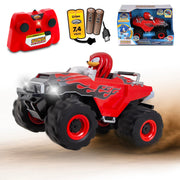 NKOK Sonic Racing CrossWorlds RC Monster Truck with Knuckles, Turbo Boost, All-Terrain Tires, LED Lights, Red