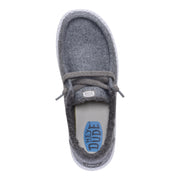 Hey Dude Wendy Wool Cozy Loafers, Charcoal, Women's Size 7, Lightweight Slip-On with Faux Sherpa Lining, Removable Foam Insole, 44272-025