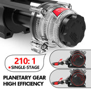 X-BULL Electric Winch, 6000LBS Capacity, IP68 Waterproof, 12V 1.3 HP Motor, 2 in 1 Wired and Wireless Remote, Synthetic Rope, Off-Road ATV UTV Boat