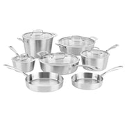 Cuisinart MultiClad Tri-Ply Stainless Steel 12-Piece Cookware Set, Tapered Conical Design, Brushed Stainless Steel, MCC-12