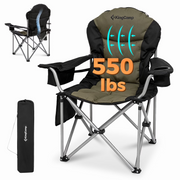 KingCamp High Back Folding Camping Chairs, Black/Green
