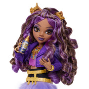Mattel Monster High Clawdeen Wolf Doll with Furry Skirt, Moto Jacket, Pet Wolf Pup Crescent, 7 Accessories, Multicolor, JHK30