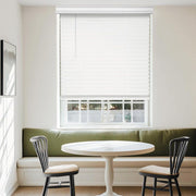 Chicology PFW-W-3564 Cordless Blackout Faux Wood Window Blinds, White, 2-Inch Slats, Valance, Privacy No-Hole Design, 35 in W x 64 in L