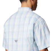 Columbia PFG Super Tamiami Short-Sleeve Button-Down Shirt - Collegiate Navy Gradient Check - L