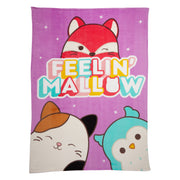 Squishmallows AB351J Kids Plush Blanket, Twin/Full Size 62x90 in, Multicolor Purple Featuring Cam Fifi Winston