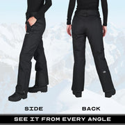 Arctix Womens Insulated Snow Pants, Thermalock Coating, Black, Large, 1800-00-L