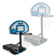 AND1 Adjustable Poolside Basketball Hoop, 27-Inch Shatterproof Backboard, All-Weather Frame, Fillable Base, Blue, 5A1BB0375N0L2