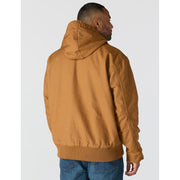 Carhartt Men's Washed Duck Insulated Active Jacket, Brown, X-Large Tall, Hooded, Loose Fit, 104050-BRNXLT