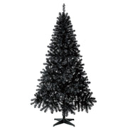 Holiday Time Madison Pine Black Artificial Christmas Tree, 6.5 ft, Pre-Lit with 250 Warm White LED Lights, SureBright Technology, 600 Hinged Branch Tips, Metal Stand