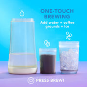 Mr. Coffee 2214046 Portable Cold Brew Coffee Maker Oatmilk, White