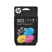 HP 6C3Y6LN 923 CMYK Original Ink Cartridge 4-Pack, 500 pages K, 400 pages C/M/Y,