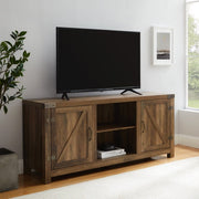 Woven Paths WM58BDSDRO Modern Farmhouse Barn Door TV Stand, 65