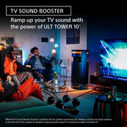 Sony ULT Tower 10 Bluetooth Karaoke Party Speaker with Wireless Microphone, 12.5 in Woofer, 360 Party Lights, Black, SRSULT1000