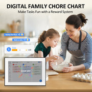 Jazeyeah 10.1 Digital Calendar Planner, Touchscreen FHD 1080p Display, Family Scheduling, Chore Rewards, Meal Planning, C004
