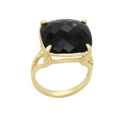 Unbranded 7ESF-2156/7 Large Square Onyx Ring in 14K Yellow Gold
