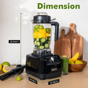 Kitchen In The Box 8628MX Countertop Blender, 68 oz BPA-Free Tritan Jar, 1450W Motor, 8-Point Stainless Steel Blades, Black