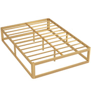 HOMEFORT 02BF001F Full Size Bed Frame Heavy Duty Steel Slat Mattress Foundation No Box Spring Needed Golden
