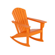 WestinTrends Dylan Adirondack Rocking Chair, All-Weather Poly Lumber, Seashell Design, Orange, 450-lb Capacity, Patio Furniture WWT01769