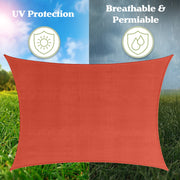 Pure Garden Sun Shade Canopy, 10 ft x 13 ft Curved Rectangle Shade Sail with UV Protection, Sand