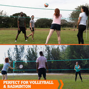 Medal Sports Hall of Games 20-ft Outdoor Volleyball and Badminton Net Set with Adjustable Steel Poles, Official Volleyball, Rackets, Shuttlecocks, Air Pump, Score Clips, Carrying Bag NE300Y23017