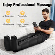 Aootek Air Compression Leg Massager with 360 Four-Zone Compression, 6 Massage Modes, 8 Intensity Levels, Auto-Memory, Black