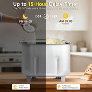 Davivy Bread Maker, 15-in-1 Automatic Machine, 3.3LB Capacity, Dual Kneading Paddles, Nonstick Bowl, Stainless Steel, BM8906