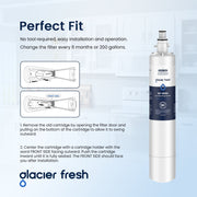 Glacier Fresh GF-Z009X RPWFE RPWF Refrigerator Water Filter with Built-in Chip, Coconut Shell Carbon Block, Lead-Free BPA-Free, Compatible with GE French-Door Models, Pack of 3