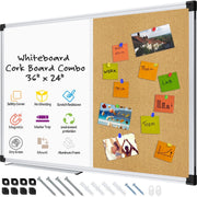 X BOARD CG&MBCB Cork Board and Whiteboard Combo 36