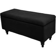 Lisine Stretch Storage Ottoman Cover, Rectangle, Black, Non Slip, Folding Footstool Protector