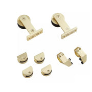 Miseno HBD6060X96CHBS Amici 96 in. Single Roller Top-Mount Barn Door Hardware Kit in Champagne Brass