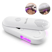 MelodySusie UV LED Nail Lamp Plus20F, Cordless Rechargeable with Advanced UV Protection, 240 Rotatable Panel, Smart Auto Sensor, Dual Timer Settings, White