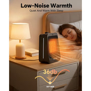 NFTIGB 1500W PTC Space Heater, Portable Ceramic Electric Heater, Black, Compact Desktop Design