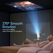 Akagear AK500 Projector, Native 1080P with 4K Support, 330 ANSI Lumens, 200in Screen, Dual-Band 5G WiFi, Bluetooth 5.2, Auto Focus, Keystone Correction, 180 Rotatable Stand, Stereo Speaker