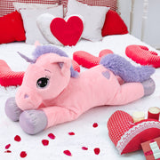MorisMos Giant Unicorn Stuffed Animal, 32-Inch Ultra-Soft Pink Plush Toy with Zipper for Easy Cleaning