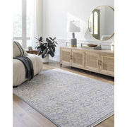 Better Homes & Gardens Blue Floral Runner Rug, 29 in x 7 ft, Polyester, Fringed Edges, 669078