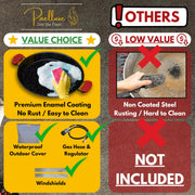 Paella Burner and Stand Set 12 Servings, 18 Inch Paella Pan