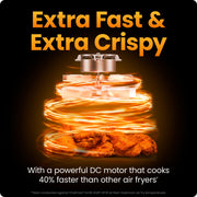 Chefman TurboFry 9-Quart Air Fryer, 7-in-1 Digital Touchscreen, 1750W, Black, Nonstick Basket, 450F RJ38-9TW-V2