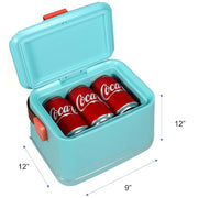 Frigidaire EFMIS308-BLUE Retro 6-Can Top-Opening Portable Beverage Mini Fridge/Cooler, Blue