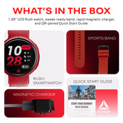 Reebok RRDS22-BK-US Rush Fitness Tracker Smartwatch for Men & Women, AGPS, Heart Rate & SpO2 Monitor, Midnight Black