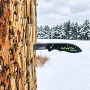 MADI OneFlip Lineman Pocket Knife, Hawkbill Curved Stainless Steel Blade, One-Hand Opening, Lockback, Reversible Belt Clip, PTOLK-1P