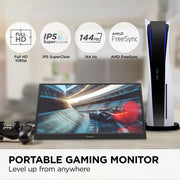ViewSonic VX1754 17.3 Inch IPS LED FHD Portable Gaming Monitor, 144Hz Refresh Rate, AMD FreeSync, USB-C with 60W Charging, Mini HDMI, Black