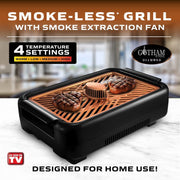 Gotham Steel 7143 150 sq. in. Black Copper Non-Stick Ti-Ceramic Electric Smoke-less Indoor Grill with Smoke Extraction Fan