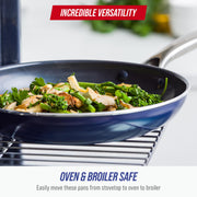 Blue Diamond 14 Piece Cookware Set, Diamond-Infused Ceramic Nonstick, PFAS-Free, Oven Safe to 600F, Dishwasher Safe, Blue