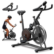 Cardio Flex CF-PS105 Stationary Indoor Workout Bike Exercise Equipment for Home Gym - Supports 245 lbs, Bluetooth Connectivity, Adjustable Seat