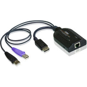ATEN KA7169 USB DisplayPort KVM Adapter Cable with Virtual Media and Smart Card Reader Support, Black